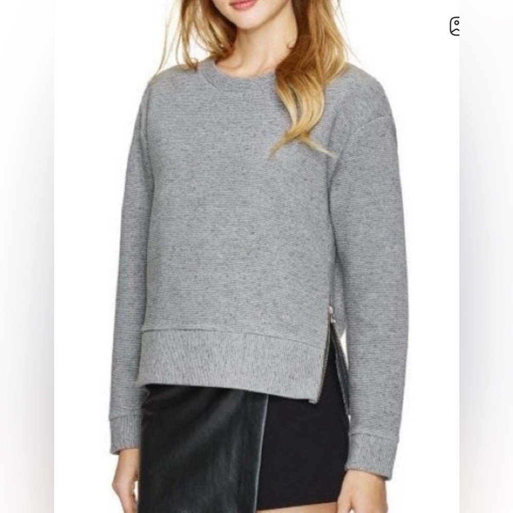Aritzia Wilfred Free Zuzanna Side Zip Sweater White  Top 100% Cotton Size XSmall